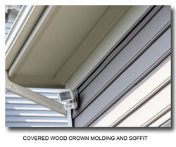 picture of a covered wood crown molding