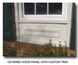 picture of a covered wood panel with custom trim