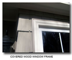 picture of a covered wood window frame
