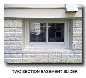 Picture of a two section basement slider