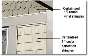 The 'Close-up' picture, showing a house with renovated Certainteed vinyl siding
